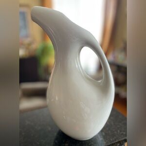 Tall White Ceramic Pitcher